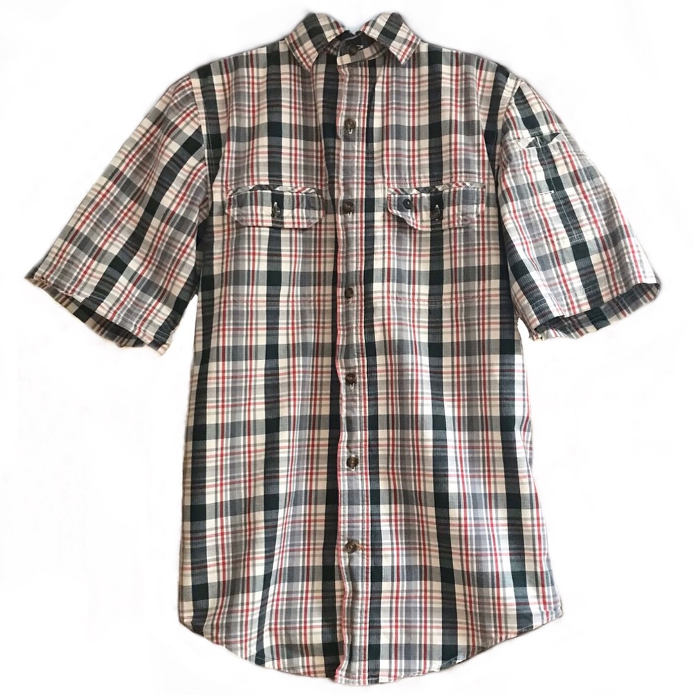 EUC Carhartt Men’s CHAMBRAY Plaid Shirt-S
